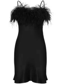 Sleeper платье мини Boheme с перьями, черный
