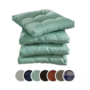 Sleepling - Набор подушек для стула из 4-х подушек для сидения из мебельной ткани, 40 х 40 х 6 см, моющиеся, бирюзовый