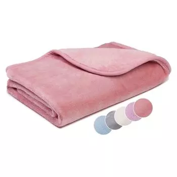 Sleepling - очаровательное одеяло Kids Cashmere Feeling детское одеяло 75 х 100 см, старо-розовый, диванное одеяло премиум-класса, плотное теплое одеяло, 500 гр/м.