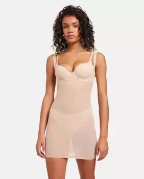 Слегка прозрачная комбинезон с широким ремешком Wolford, цвет Natural