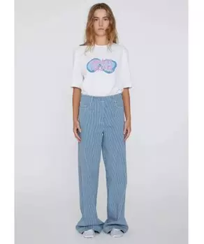 Слегка расклешенные брюки из парусины с ткаными полосками. Remain, мультиколор