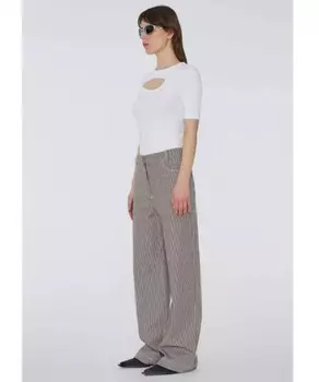 Слегка расклешенные брюки из твила с полосками в виде паутины. Remain, мультиколор