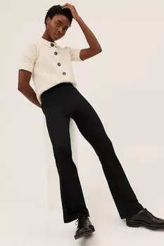 Слегка скроенные брюки с завышенной талией Marks & Spencer, черный