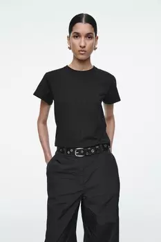 Слегка укороченная футболка Cos, черный