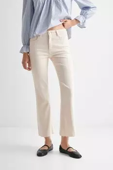 Слегка укороченные джинсы выше щиколотки Mango, бежевый
