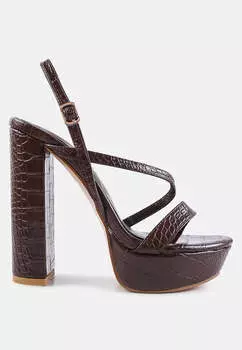 Slegs босоножки на высоком каблуке с открытой пяткой London Rag, цвет espresso