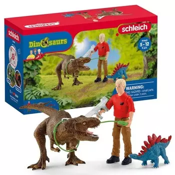 SLH41465 Schleich Dinosaurus - Атака Тираннозавра Рекса, фигурки для детей 4+