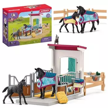 SLH42611 Schleich Horse Club - Загон для лошадей с кобылой и жеребенком, фигурки для детей 5+