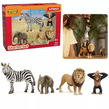 SLH42721 Schleich Wild Life - Набор из четырех диких животных для начала, Африка, фигурка для детей 3+