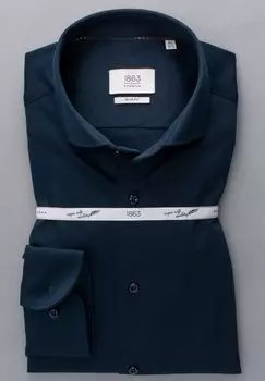 SLIM FIT Jersey Shirt Eterna, деловая рубашка темно-синий