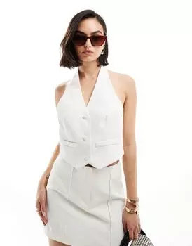 Slim Fit костюмный жилет цвета слоновой кости Miss Selfridge (входит в комплект)