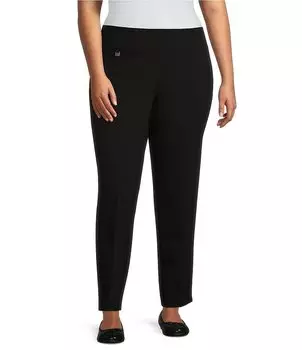 Slimsation by Multiples Plus Size однотонные трикотажные брюки свободного кроя до щиколотки без застежки, черный