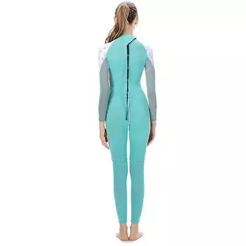 SLINX цельный гидрокостюм с длинными рукавами для женщин, костюм для серфинга толщиной 2 мм, гидрокостюм для дайвинга, купальник, светло-серый, зеленый 1 1 1