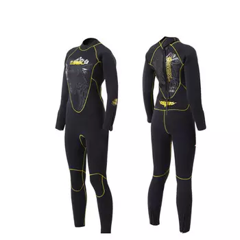 SLINX гидрокостюм женский утолщенный гидрокостюм толщиной 5 мм женский гидрокостюм с застежкой-молнией и бархатом черного цвета L