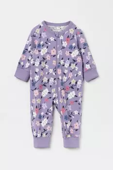 Слип из органического хлопка с космическим принтом Polarn O Pyret, фиолетовый