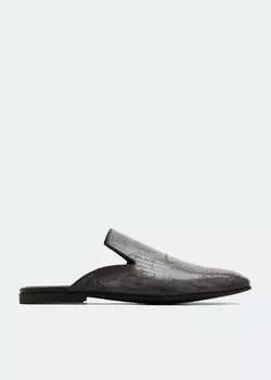 Слиперы BERLUTI Cyrus Oman leather slippers, серый