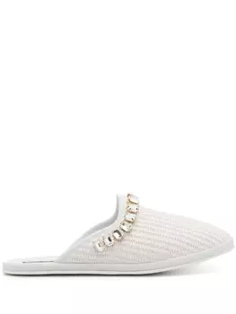 Слиперы Capalbio из рафии Casadei, белый
