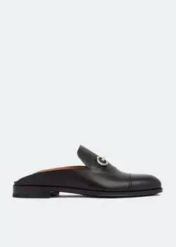 Слиперы FERRAGAMO Gancini slippers, черный