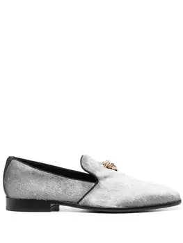 Слиперы с декором Medusa Versace, серый