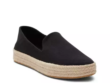 Слипоны Carolina Platform Espadrille Slip-On Toms, черный