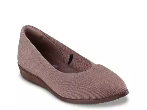 Слипоны Cleo Wedge Slip-On Skechers, серо-коричневый