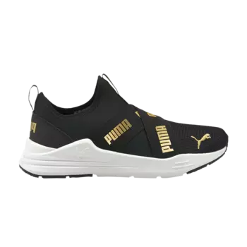 Слипоны для бега с проводом для больших детей Puma, черный