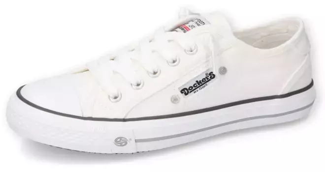 Слипоны Dockers by Gerli, кроссовки, слипоны, повседневная обувь на эластичной декоративной шнуровке, белый