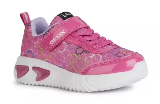 Слипоны Geox "J ASSISTER GIRL D" с крутой мигающей функцией, фуксия