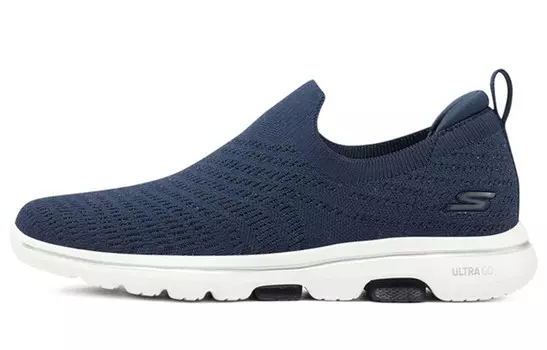 Слипоны Go Walk 5 женские с низким верхом, белые/королевские/зеленые Skechers