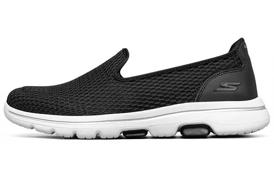 Слипоны Go Walk 5 женские с низким верхом, черные/белые Skechers