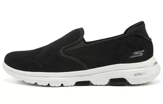 Слипоны Go Walk 5 женские с низким верхом, черные/белые Skechers
