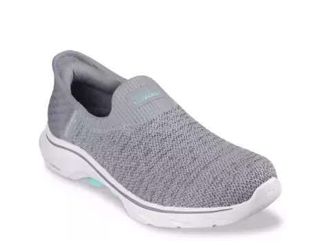 Слипоны GO Walk 7 Springtime - женские Skechers, Grey/Silver