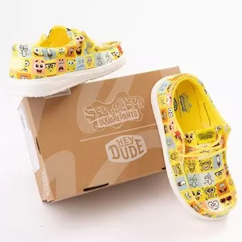 Слипоны HEYDUDE x SpongeBob SquarePants Faces Wally Slip-On Casual Shoe, цвет Cyber Yellow
