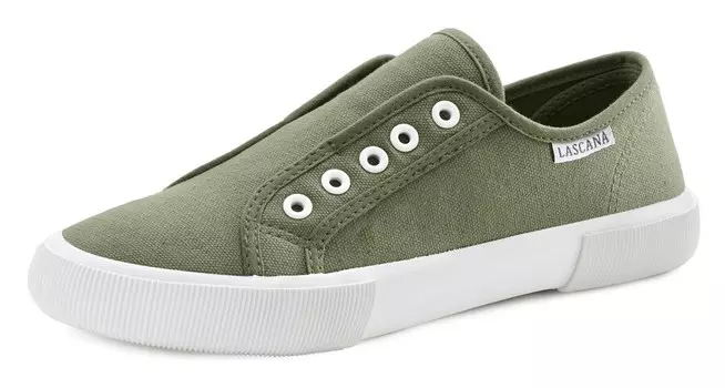 Слипоны LASCANA, оливковый