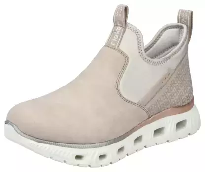 Слипоны Rieker с эластичным голенищем, бежевый