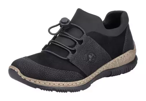 Слипоны Rieker с эластичным входом для надевания, черный