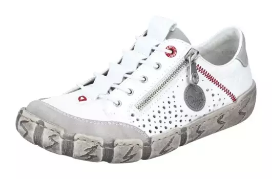 Слипоны Rieker, с подошвой в поношенном виде, повседневная обувь, полуботинки, слипоны, белый