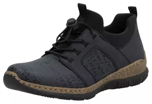 Слипоны Rieker, слипоны, повседневная обувь, полуботинки с практичными ремнями, цвет Nachtblau-Schwarz