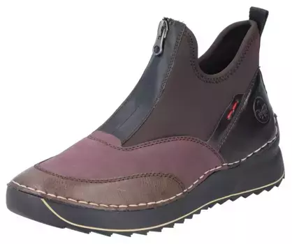 Слипоны Rieker, слипоны, высокие кеды, ботильоны на молнии спереди, цвет Dunkelbraun-Beere