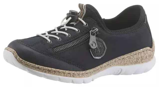 Слипоны Rieker, тапочки, слипоны с внешней молнией, цвет морской волны