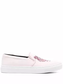 Слипоны с вышивкой Tiger Kenzo, розовый