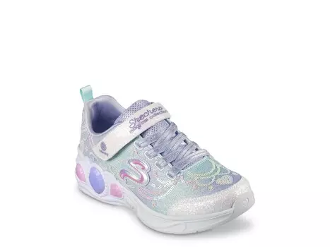 Слипоны Skechers Princess Wishes с подсветкой, лавандовый/металлик