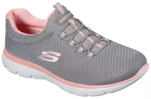 Слипоны Skechers "SUMMITS", тапочки, повседневная обувь, удобная обувь с тонкими контрастными деталями, розовый