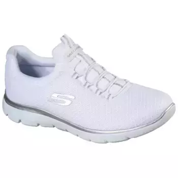 Слипоны Skechers "SUMMITS", тапочки, повседневная обувь, удобная обувь с тонкими контрастными деталями, серебристый