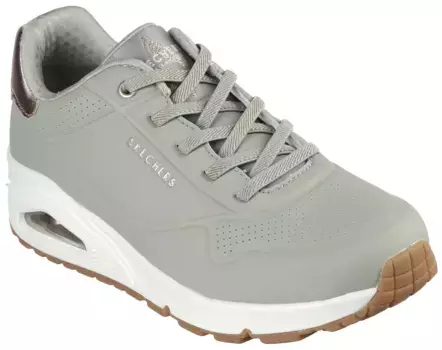 Слипоны Skechers "UNO SHIMMER AWAY", тапочки, повседневная обувь, полуботинки на модной танкетке, зеленый