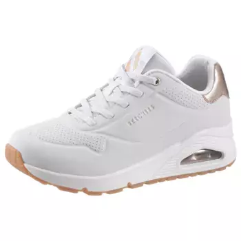 Слипоны Skechers "UNO SHIMMER AWAY", тапочки, повседневная обувь, полуботинки на модной танкетке, белый