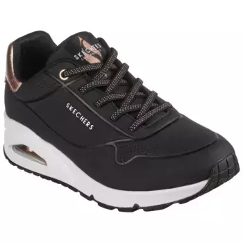 Слипоны Skechers "UNO SHIMMER AWAY", тапочки, повседневная обувь, полуботинки на модной танкетке, черный