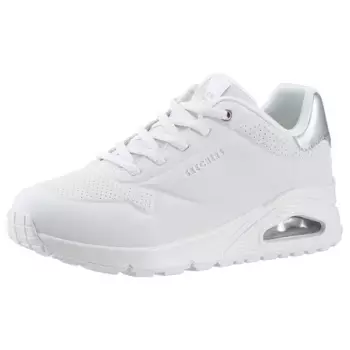 Слипоны Skechers "UNO SHIMMER AWAY", тапочки, повседневная обувь, полуботинки на модной танкетке, серебристый
