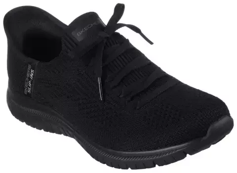 Слипоны Skechers "VIRTUE-DIVINITY", слипоны, слипоны, обувь для отдыха с декоративной шнуровкой, для надевания, черный