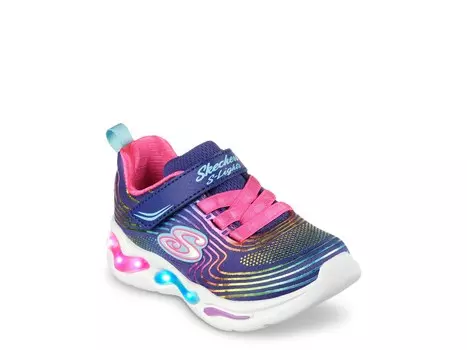 Слипоны Skechers Wavy Beams с подсветкой, темно-синий